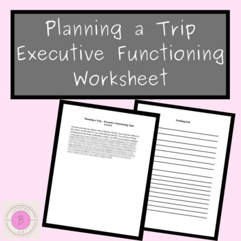 Preview of Planning a Trip, Executive Functioning Task - Adult Cognitive Speech Therapy