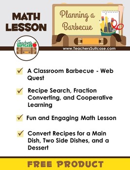 Preview of Planning a Virtual Classroom Barbecue- Fraction Converting