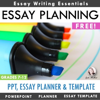 Preview of Essay Planning Outline & Template -  FREE PowerPoint & Essay Planners