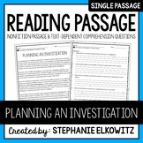 Planning an Investigation Reading Passage | Printable & Digital