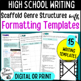 Planning and Writing TEMPLATES - scaffold format & content