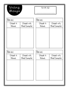 Preview of Planning for Writing Conferences & Lessons