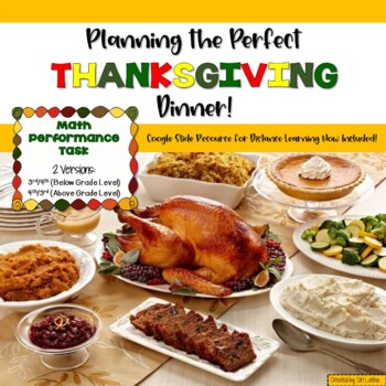 Preview of Plan Thanksgiving Dinner-Math Performance Task, Grades 3/4, Distance Learning