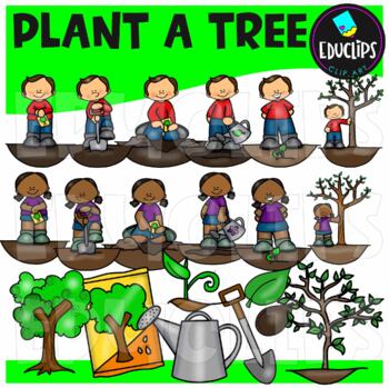 Preview of Plant A Tree Clip Art Set  - EARTH DAY {Educlips Clipart}