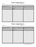 Plant Adaptations Chart