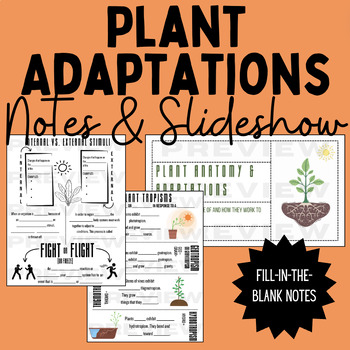 Preview of Plant Adaptations Fill-in-the-Blank Notes & Slideshow