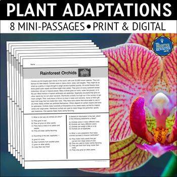 Preview of Plant Adaptations Nonfiction Reading Comprehension Passages