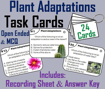 Preview of Plant Adaptations Task Cards Activity (Biomes and Habitats Unit)
