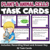 Plant &Animal Cells Task Cards/Science Review Test Prep/Ce