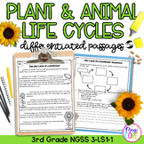Plant & Animal Life Cycles NGSS 3-LS1-1 Science Differenti