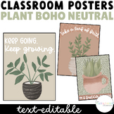 Plant Boho Neutral Classroom Posters | Plant-Themed Posters