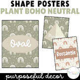 Plant Boho Neutral Shape Posters | Plant Classroom Decor