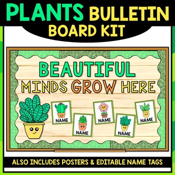 Plant Bulletin Board & Name Tags | Back to School | Classroom Decor