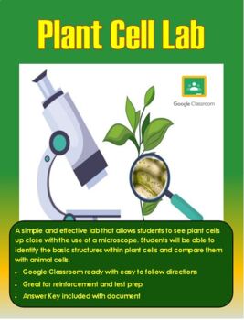 Preview of Plant Cell Lab - Google Classroom Version