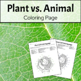Plant Cell vs. Animal Cell Coloring Page