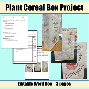 Preview of Plant Cereal Box Project