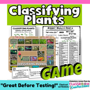 Preview of Plant Classification Game Life Science Review Game Activity 5th Grade Science