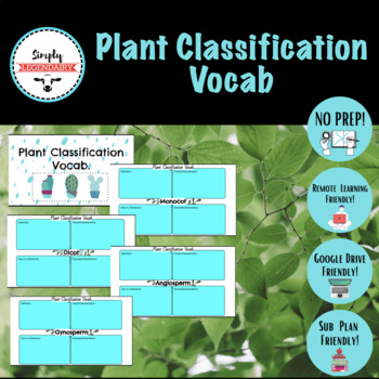 Preview of Plant Classification Vocab, No-Prep, Intro to Plant Science & Horticulture