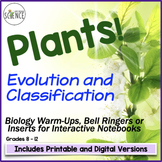 Plant Classification and Evolution Bell Ringers and Warm U