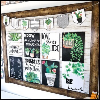 classroom plant theme decor bundle