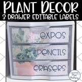 Plant Decor 3 Drawer Labels - Supply Labels