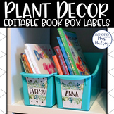 Plant Decor Book Box Labels - Book Bin Labels