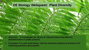 Preview of Plant Diversity Virtual Lab