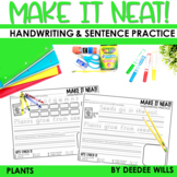 Plant Handwriting Practice Themed Handwriting and Sentences