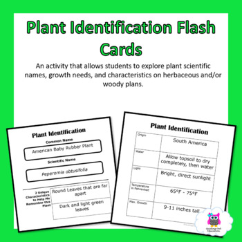 Preview of Plant I.D. Flashcard Template (with Example)