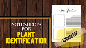 Preview of Plant Identification Notesheets