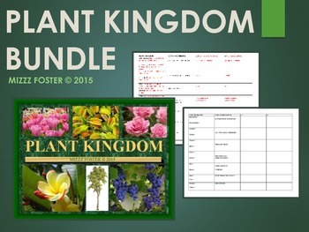 Preview of Plant Kingdom PowerPoint, Chart with vocabulary and key