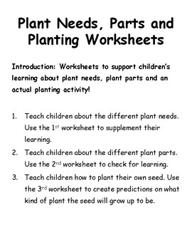 Plant Lesson Plan by Elaine Santiago | TPT