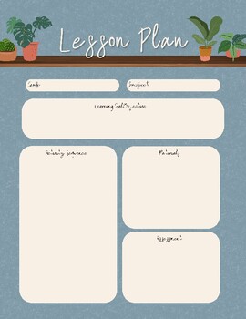 Preview of Plant Lesson Plan Template: Comprehensive and Engaging