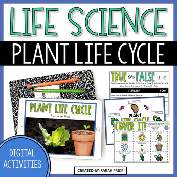 Preview of Plant Life Cycle Google Slides - 2nd & 3rd Grade Digital Science Lessons