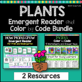Plant Life Cycle Emergent Reader and Color by Code Bundle