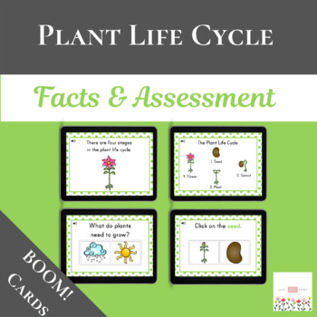 Preview of Plant Life Cycle: Facts & Assessment with Boom Cards™ | Digital