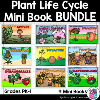 Preview of Plant Life Cycle Mini Book Bundle - Apples, Pumpkins, Peach, Potatoes, and More!