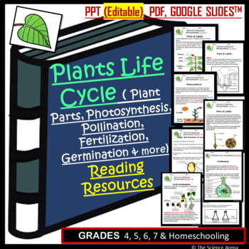 Preview of Plant Life Cycle Reading Resources | Notes on Photosynthesis & More | 3 Formats