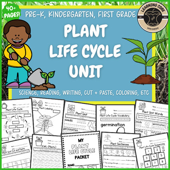 Preview of Plant Life Cycle Science Worksheets PreK Kindergarten First Second TK