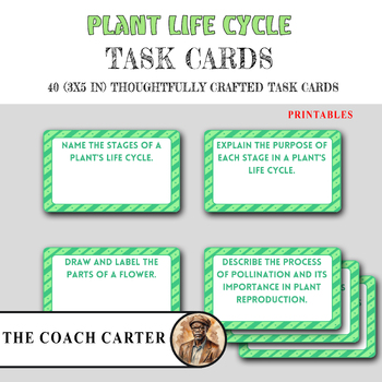 Preview of Plant Life Cycle Task Cards for Green Thumbs in the Making (3x5in)