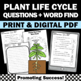 Plant Life Cycle Science Word Search Vocabulary 4th 5th Gr