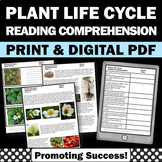 Plant Life Cycle Worksheets Science Reading Passage & Comprehension Questions
