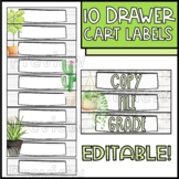 Plant 10 Drawer  Cart Labels