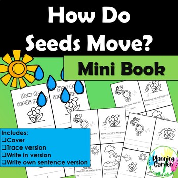 Preview of How do Seeds Move | Mini Book {plant, water, soil, sunlight, air, seeds}