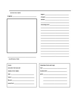 Plant Notebook template by Frugal Homeschoolers | TpT