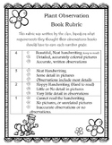 Plant Observation Book Rubric
