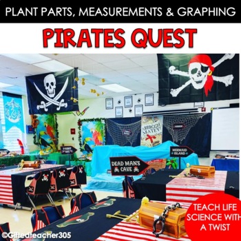 Preview of Plant Parts, Plant Adaptations, Measurements, & Graphing Pirates Quest