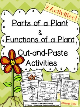 Preview of Plant Parts and Functions Cut and Paste Activities!