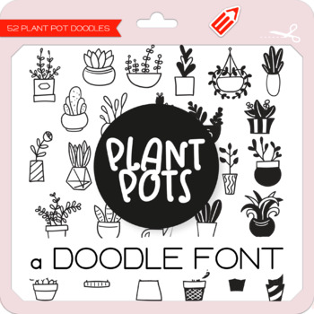 Preview of Plant Pots Doodle Font - W Λ D L Ξ N