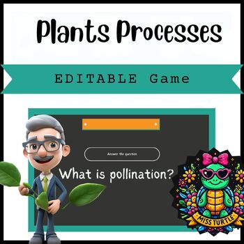 Preview of Plant Processes Q&A Game: Editable Google Slides 6th grade Pollination